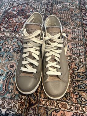 🔥 DIESEL Men's High-Top Canvas & Leather Mix Sneakers | Size 8.5 US